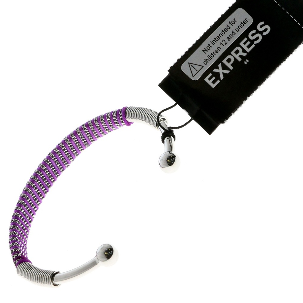 Express Bangle-Bracelet Silver-Tone/Purple NWT